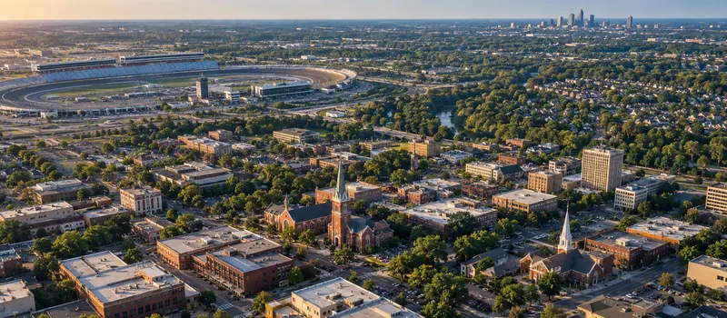 Aerial view of Concord, North Carolina