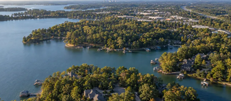 Aerial view of Cornelius, North Carolina