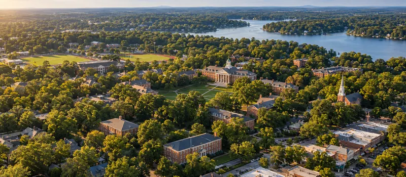 Aerial view of Davidson, North Carolina