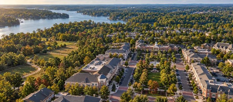 Aerial view of Huntersville, North Carolina