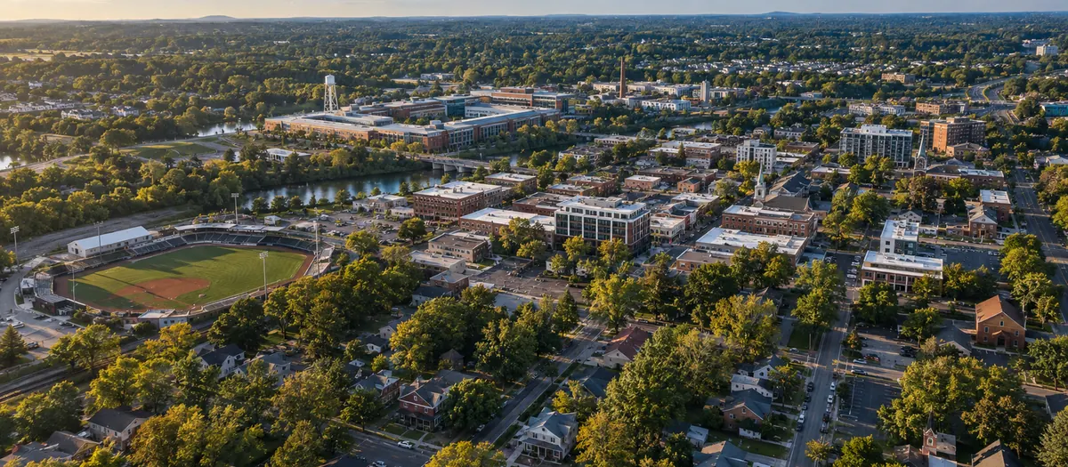 Aerial view of Kannapolis, North Carolina