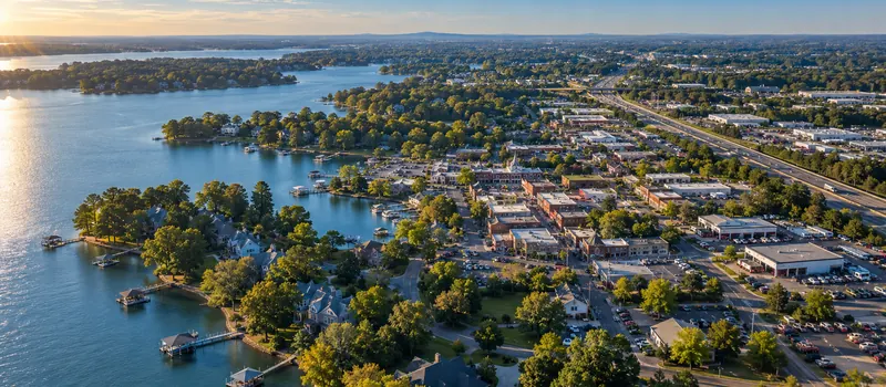 Aerial view of Mooresville, North Carolina
