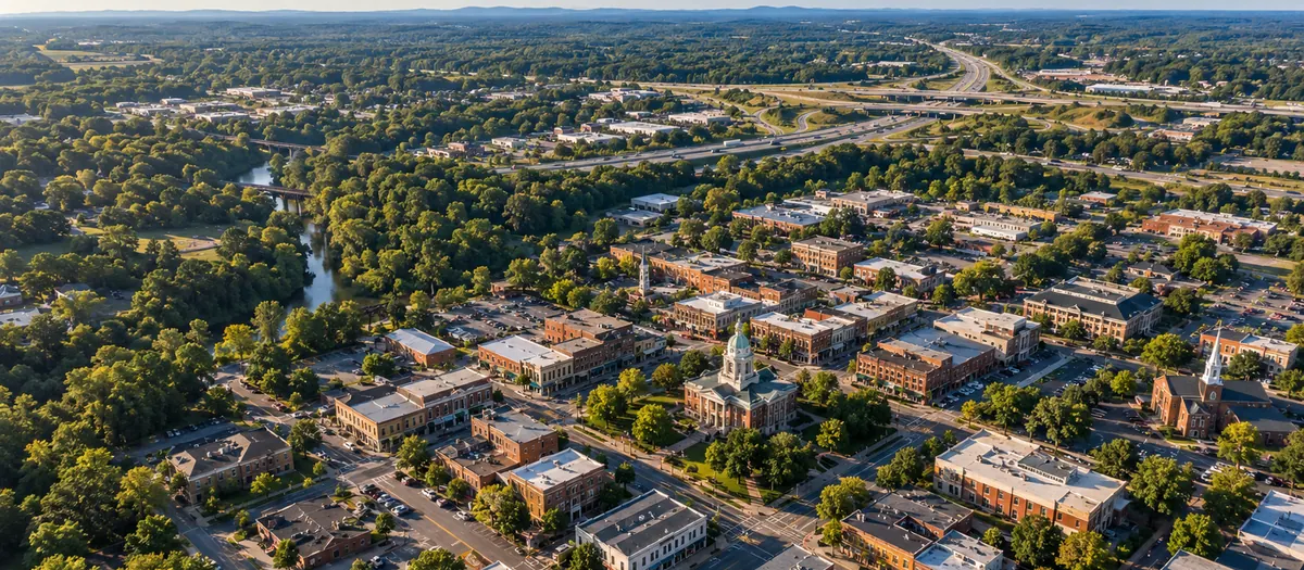 Aerial view of Statesville, North Carolina
