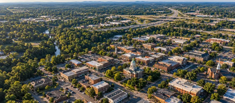 Aerial view of Statesville, North Carolina
