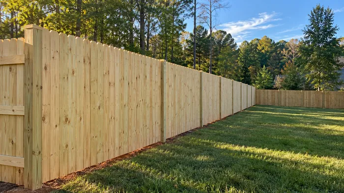 Wood Fence Installation job by Nick's Fencing